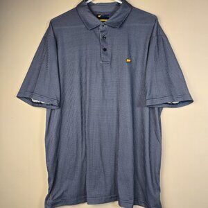 Jack Nicklaus Polo Shirt Mens XL Blue Mini Check Micro Gingham Golf Performance
